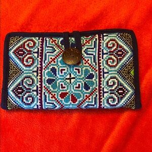 Colorful Embroidered Clutch